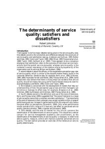 The determinants of service quality: satisfiers and dissatisfiers