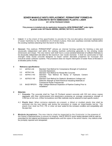 Sewer Manhole Insitu Replacement, Permaform Formed in