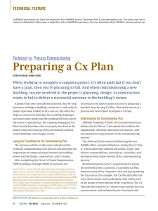 Preparing a Cx Plan