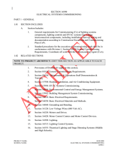 SECTION 16990 ELECTRICAL SYSTEMS COMMISSIONING PART