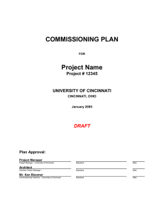 COMMISSIONING PLAN Project Name