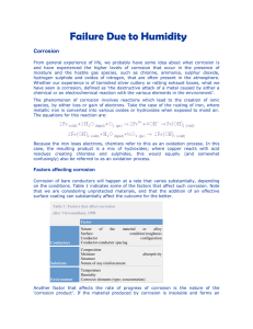 Failure Due to Humidity