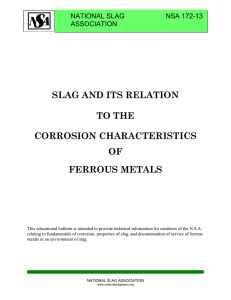 slag and its relation to the corrosion characteristics of ferrous metals