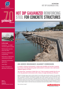 hot dip galvanized reinforcing steel for concrete structures