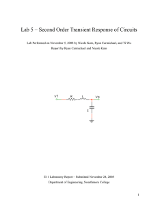 Lab 5 – Second Order Transient Response of Circuits