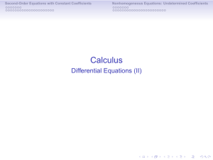 Calculus - Differential Equations (II)