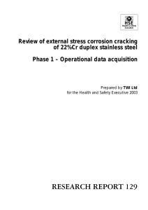 RR129 - Review of external stress corrosion cracking of 22
