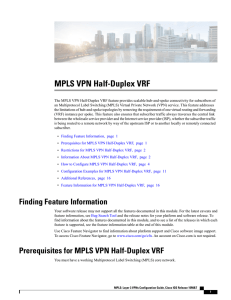 MPLS VPN Half-Duplex VRF