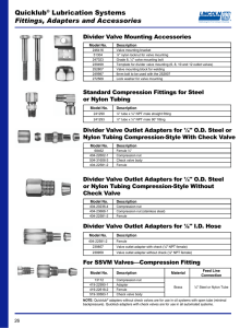 Quicklub® Lubrication Systems Fittings, Adapters
