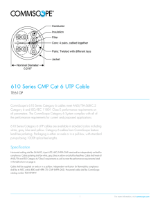 610 Series CMP Cat 6 UTP Cable