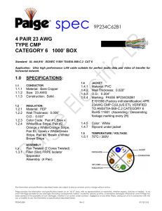 4 pair 23 awg type cmp category 6 1000` box