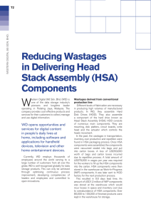 Reducing Wastages in Delivering Head Stack Assembly (HSA