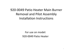 920-0049 Patio Heater Main Burner Removal and Pilot Assembly