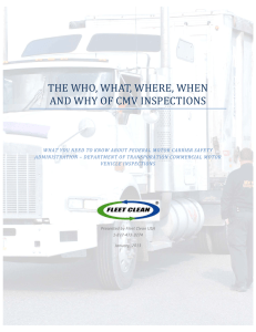 the who, what, where, when and why of cmv inspections