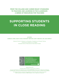 supporting students in close reading