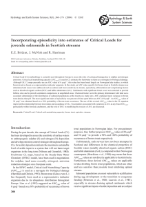 Incorporating episodicity into estimates of Critical Loads for juvenile