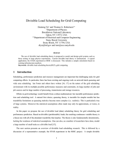 Divisible Load Scheduling for Grid Computing