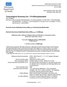 Toxicological Summary for 17α-Ethinylestradiol