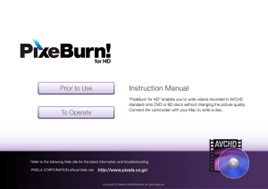 "PixeBurn! for HD" Instruction Manual