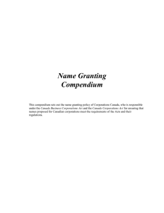 Name Granting Compendium