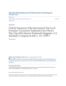 orderly expansion of the international top