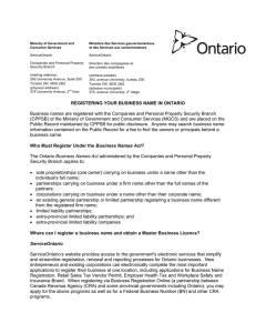 Registering Your Business Name in Ontario