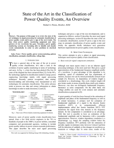State of the Art in the Classification of Power Quality Events, An