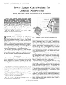 Power system considerations for undersea observatories