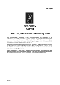 specimen paper - The Chartered Insurance Institute