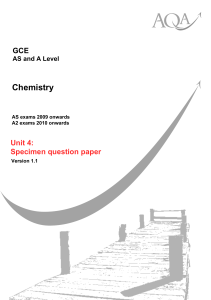 GCE Chemistry Unit 4 Specimen Question Paper - A