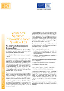 Visual Arts Specimen Examination Paper Question 1