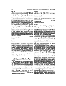 MRCPsych Part I:Specimen Paper