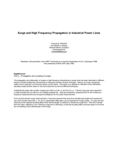 Surge and high-frequency propagation in industrial power lines