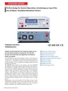 Hipot Tester with Insulation Resistance Test TOS9200series
