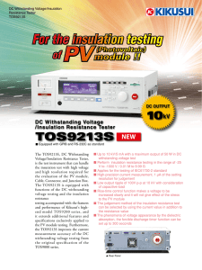 For the insulation testing