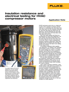 Insulation resistance and electrical testing for HVAC compressor