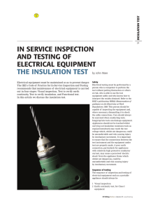 In service testing-the insulation test