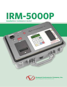 insulation resistance meter - Vanguard Instruments Company, Inc.