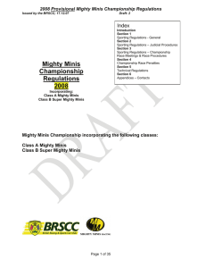 Mighty Minis Championship Regulations 2008