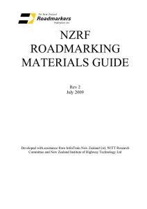 NZRF ROADMARKING MATERIALS GUIDE