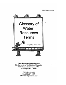 Report N.166: Glossary Of Water Resources Terms