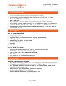 Surgical Pack Procedures