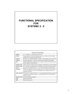 FUNCTIONAL SPECIFICATION FOR SYSTEMC 2 . 0
