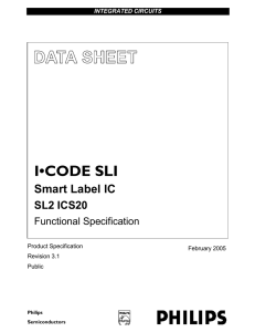 I•CODE SLI Smart Label IC SL2 ICS20 Functional Specification