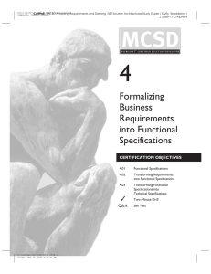 Formalizing Business Requirements into Functional Specifications