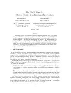 The FLaSH Compiler: Efficient Circuits from Functional Specifications