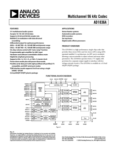 AD1836A Multichannel 96 kHz Codec Data Sheet (REV. 0)