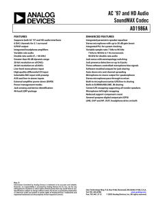 AD1986A AC `97 and HD Audio SoundMAX Codec Data Sheet (Rev