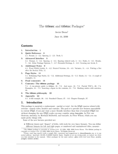 The titlesec and titletoc Packages
