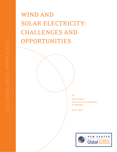 Wind and Solar ElEctricity: challEngES and opportunitiES